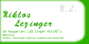 miklos lezinger business card